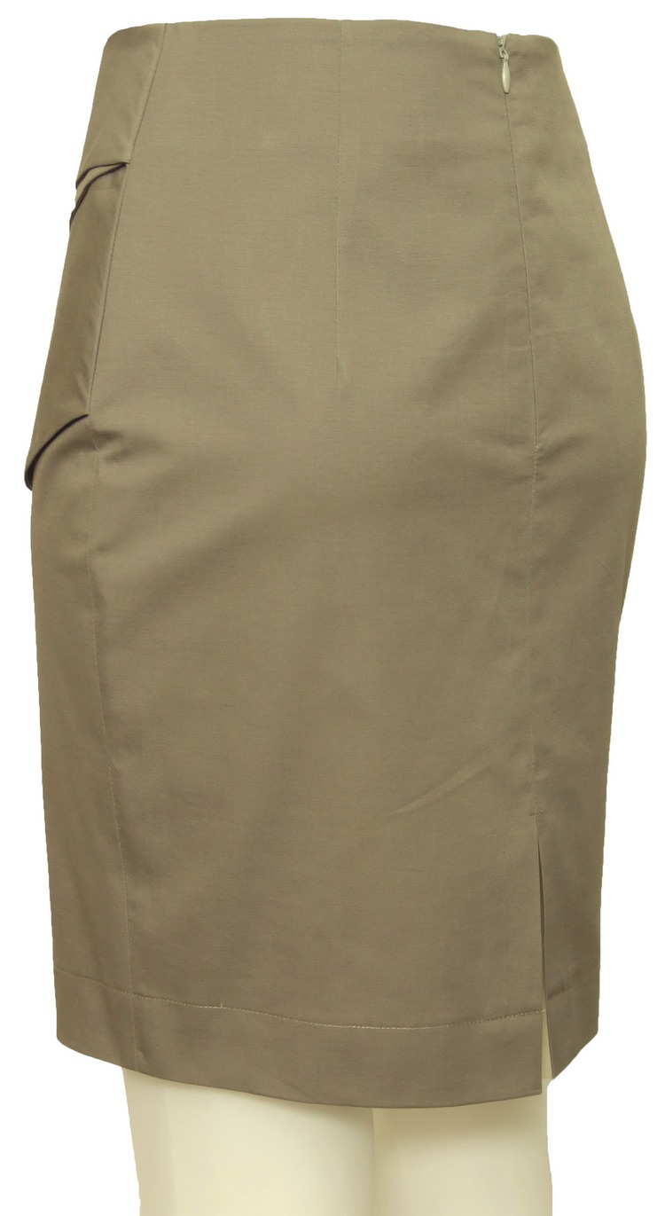 SK-088 กระโปรงแฟชั่น&ทำงาน ทรงสอบ ผ้าคอตต้อนญี่ปุ่นผสมสเปนเดกสีเทา