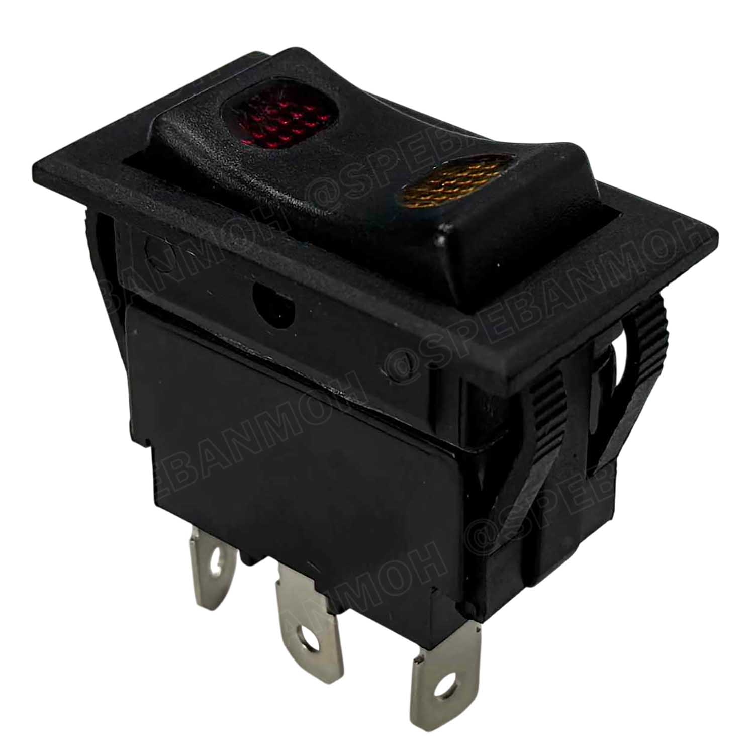 [ 1 ชิ้น ] KCD2-7-103N สวิทช์กระดก ON-OFF-ON ไฟจุด 12VDC 20A 24VDC 10A DC Rocker Switch Automotive Switch สวิทช์รถยนต์ สวิทช์ไฟ สวิทช์ ล็อคค้าง เปิดปิดเปิด สวิทช์ฺดีซี มีไฟ Point Lamp