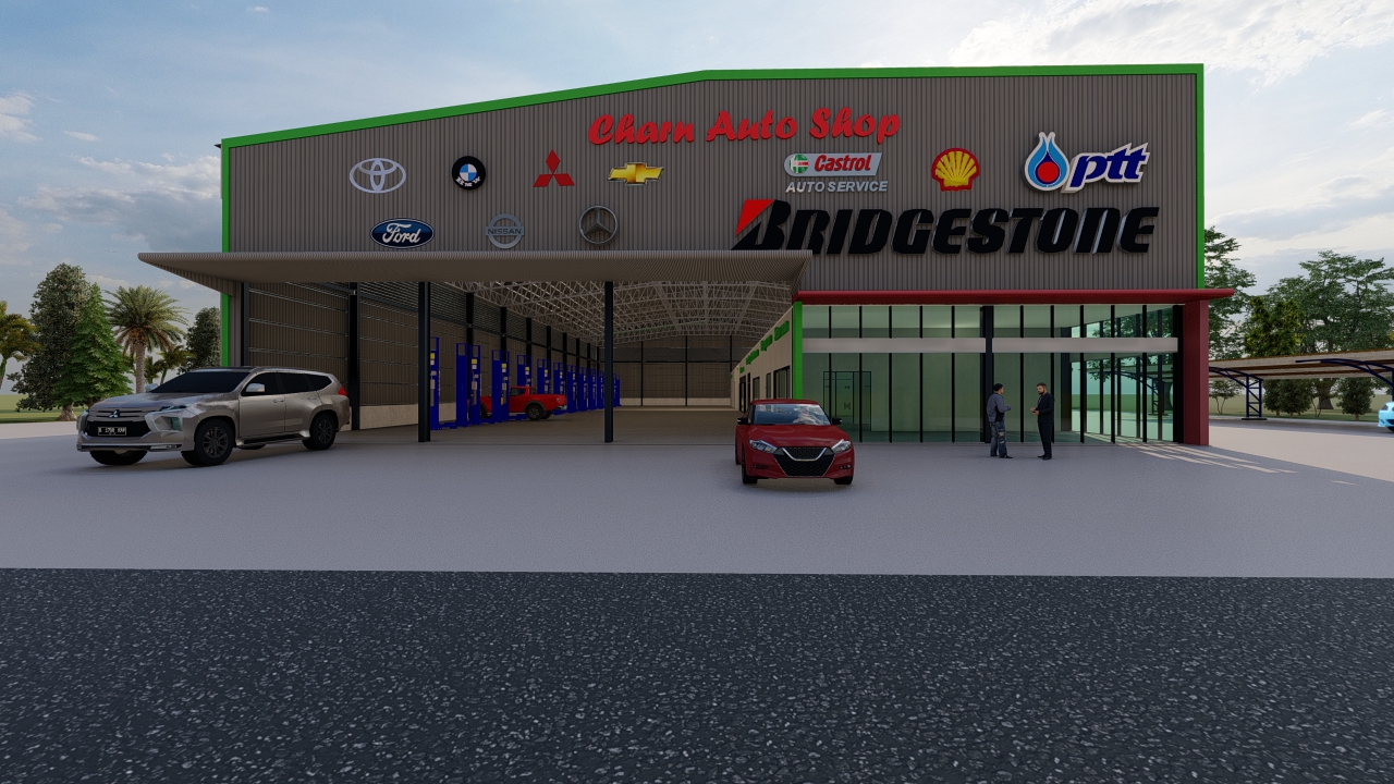 แบบศูนย์บริการรถยนต์แจกฟรี