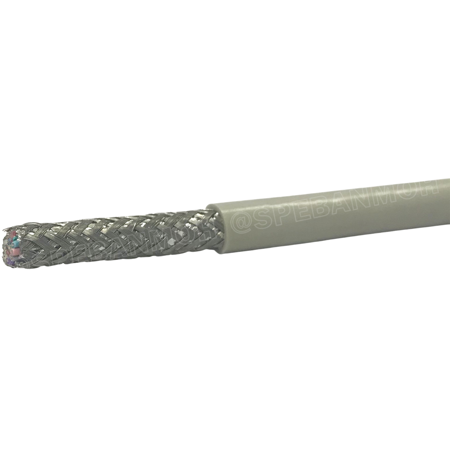 [ 1 เมตร ] TW-2464-BS-24AWG-20C เทา Grey สายมัลติคอร์ 20 คอร์ ขนาด 24AWG 20C x 24AWG UL2464 300V 80°C AWG24 เบอร์ 24 สายชีลรอบ Braid Shielded Multicore Cable 20C Computer Cable TCU Tinned Stranded Copper AWM 2464 20AWG VW-1 80°C 300V E150612 Thai Wonderfu