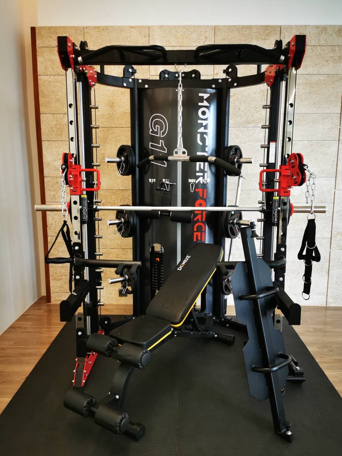 สมิทแมชชีน Smith Machine Monster Force G11+ม้านั่ง204+แผ่นน้ำหนัก 50 kg