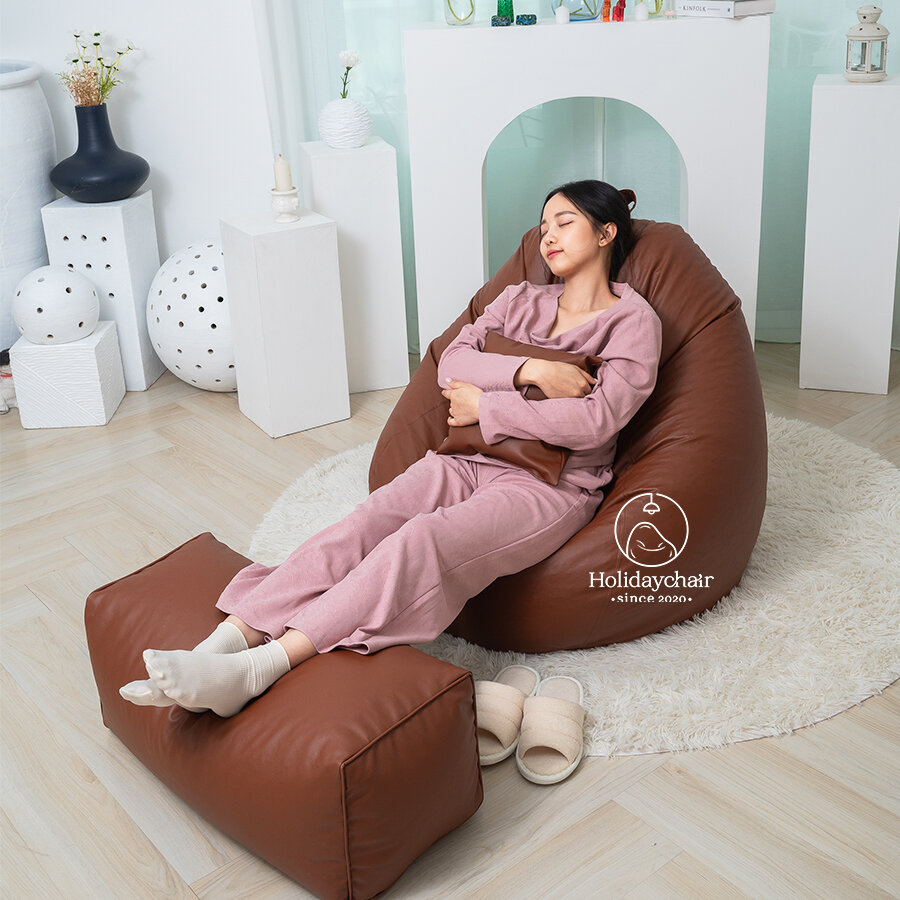 เก้าอี้บีนแบ็ก เก้าอี้เม็ดโฟม เก้าอี้หนัง ทรงหยดน้ำ หนัง pu พรีเมียม กันน้ำได้ (ไม่รวมที่วางเท้า) bean bag เก้าอี้บีนแบ็ก เบาะนั่งเม็ดโฟม บีนแบค เก้าอี้มินิมอล เก้าอี้นั่งเล่น เบาะนั่งเล่น บีนแบ็ก โซฟานั่งพื้น รุ่น HCS-003