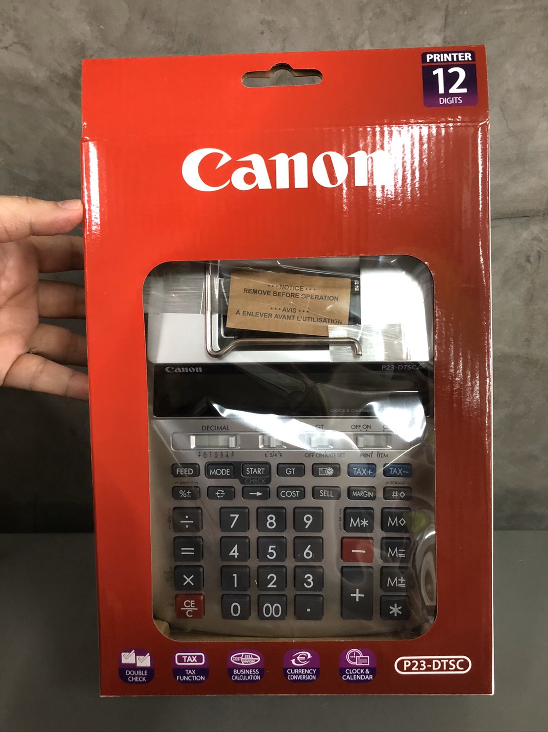เครื่องคิดเลข ปริ๊นกระดาษ Canon P23-DTSC II ใช้ร่วมกับหมึก Ink Roller CP-13 รับประกันศูนย์ 2 ปี