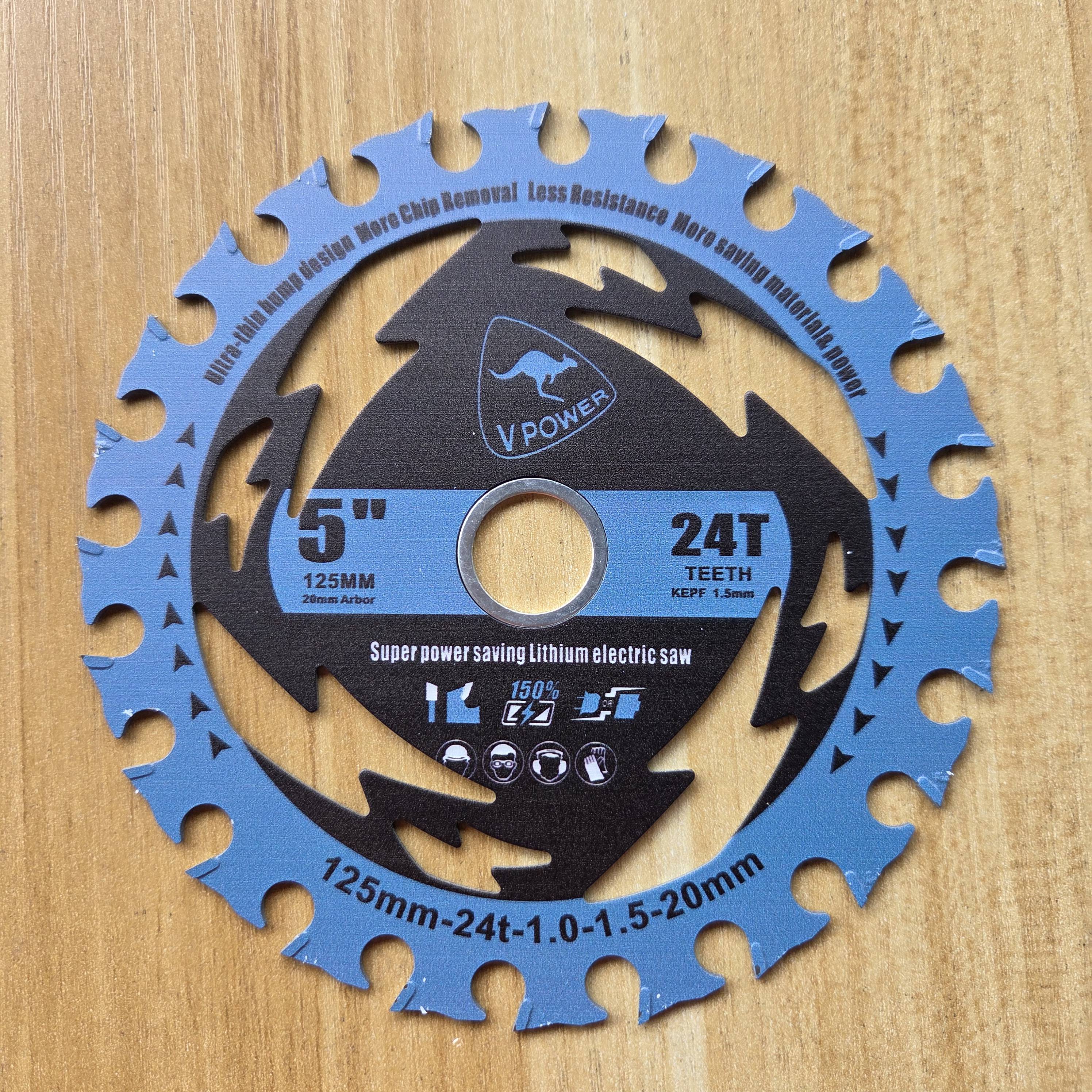VPOWER ใบเลื่อยวงเดือนตัดไม้ สำหรับเครื่องเลื่อยไร้สาย ขนาด 5", 5.5", 6" x 24T (สินค้ามีตัวเลือก)