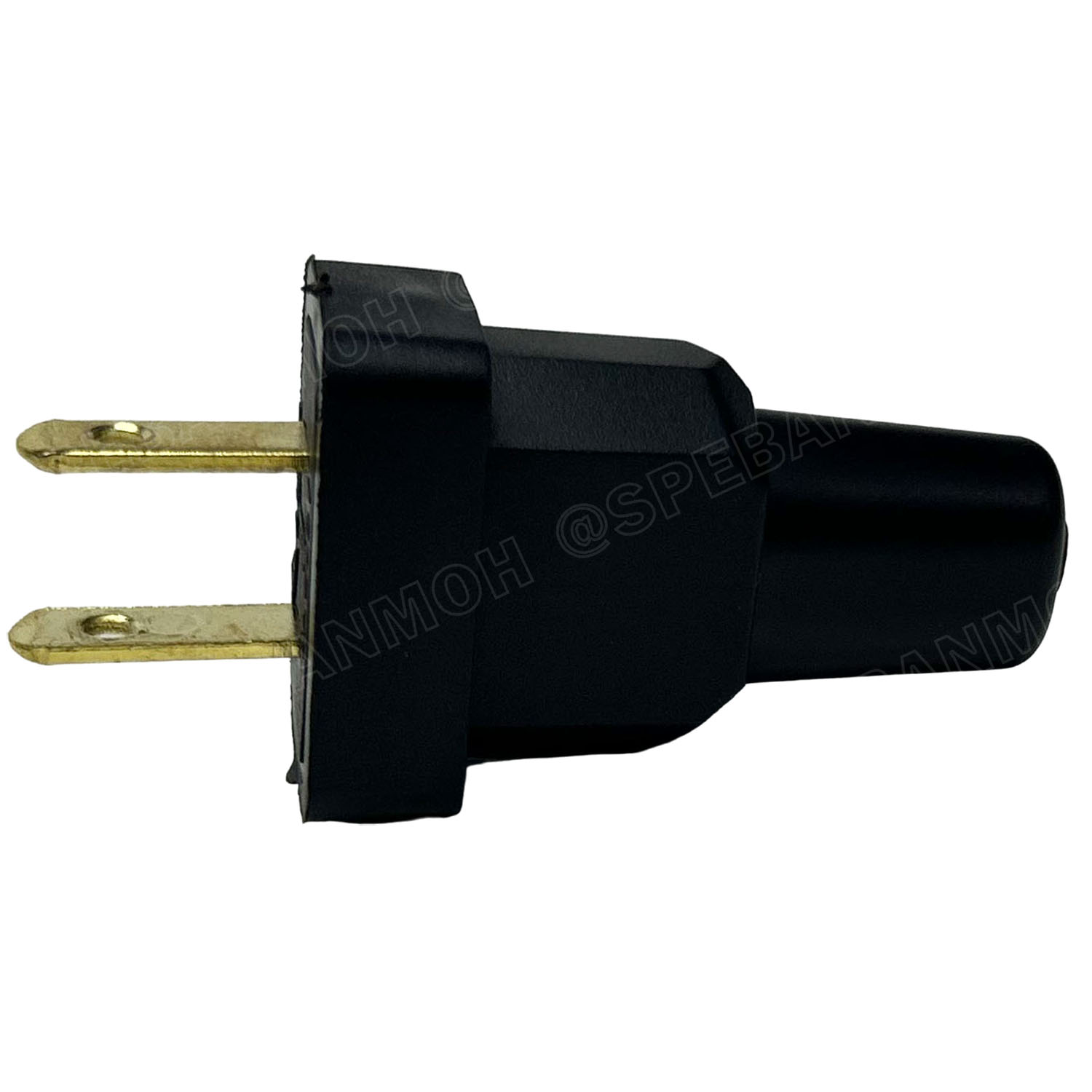 [ 5ชิ้น ] ACP-R003 ปลั๊กยาง ตัวผู้ 2ขาแบน AC Power Plug ท้ายห่วง 5A 250V ปลั๊กตัวผู้ 2ขาแบน ต่อสาย AC Plug 2P 5แอมป์ 220โวตต์ Male Ac Plug ปลั๊กยาง 2ขา ปลั๊กเสียบขาแบน Male Plug 2แบน ปลั๊กตัวผู้ต่อสาย