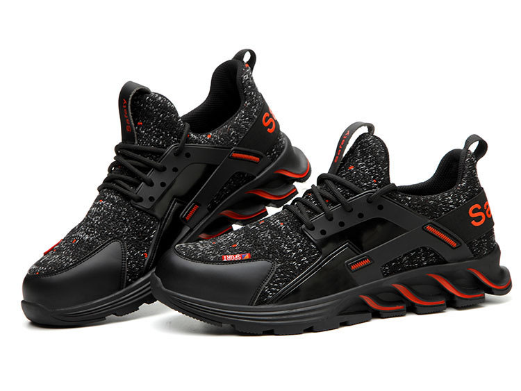 HOT SPORT NO.7 รองเท้าเซฟตี้ผ้าใบ หัวเหล็ก พื้นเสริมแผ่นเหล็ก ดีไซน์สปอร์ต