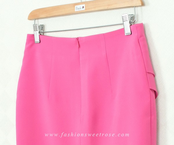 SK-293 กระโปรงแฟชั่น&ทำงาน ทรงสอบ ผ้าไหมอิตาลีสีชมพู Pink Candy