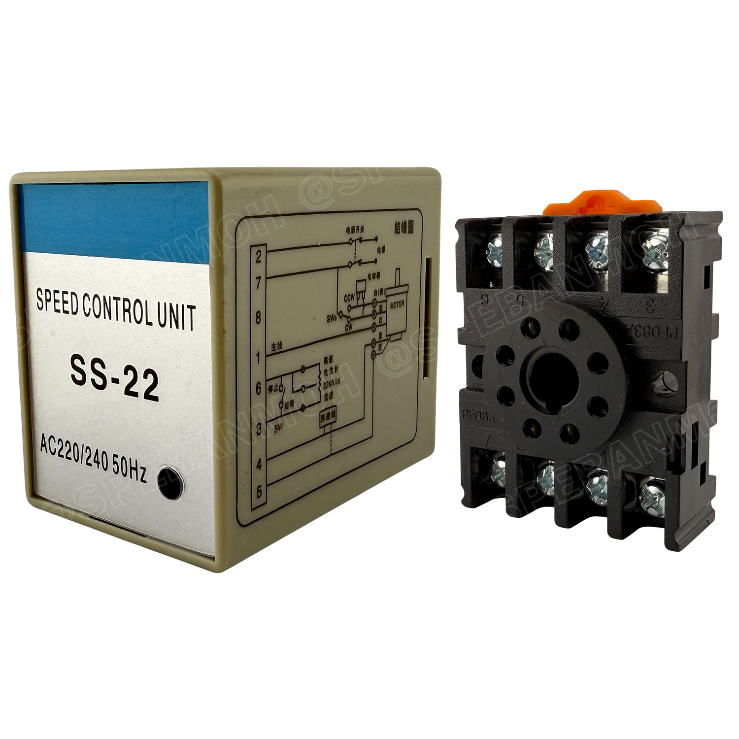 [ 1 ชิ้น ] SS-22 อุปกรณ์ควบคุมความเร็วมอเตอร์ Speed Control Unit 220V 240V AC Motor Speed Control Switch Ohm Potentiometer ชุดปรับรอบมอเตอร์ Motor Speed Pinpoint Regulator Controller ชุดคอนโทรลรอบมอเตอร์