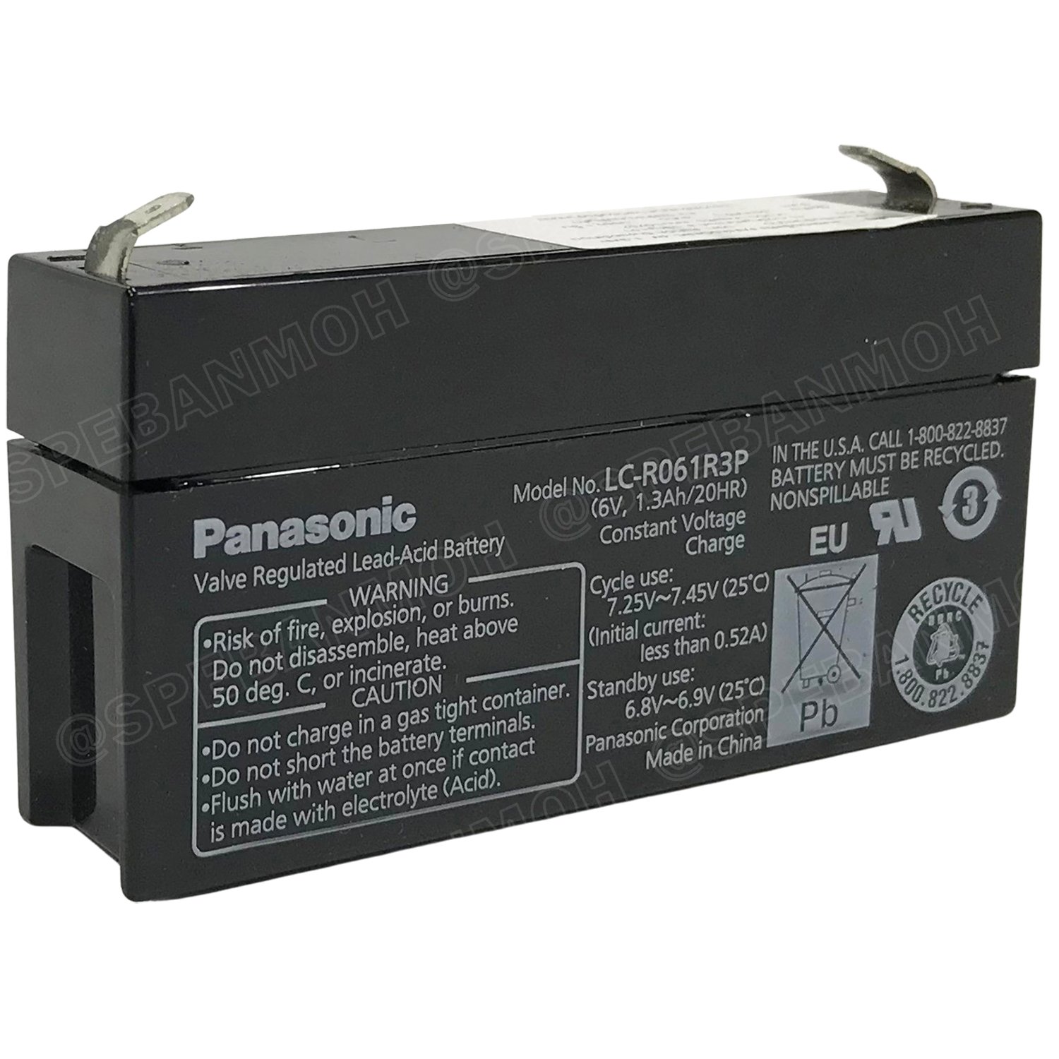 LC-R061R3P Panasonic Battery 6V 1.3A แบตเตอรี่แห้ง สำรองไฟ 6V 1.3AH Panasonic แบตเตอรี่พานาโซนิค แบตเตอรี่ Panasonic แบต UPS ไฟฉุกเฉิน ระบบเตือนภัย แบตเครื่องสำรองไฟ แบตไฟฉุกเฉิน แบตUPS แบตเตอรี่แห้ง Panasonic Vaive Regulated Lead Acid Battery แบตเตอรี่ชน