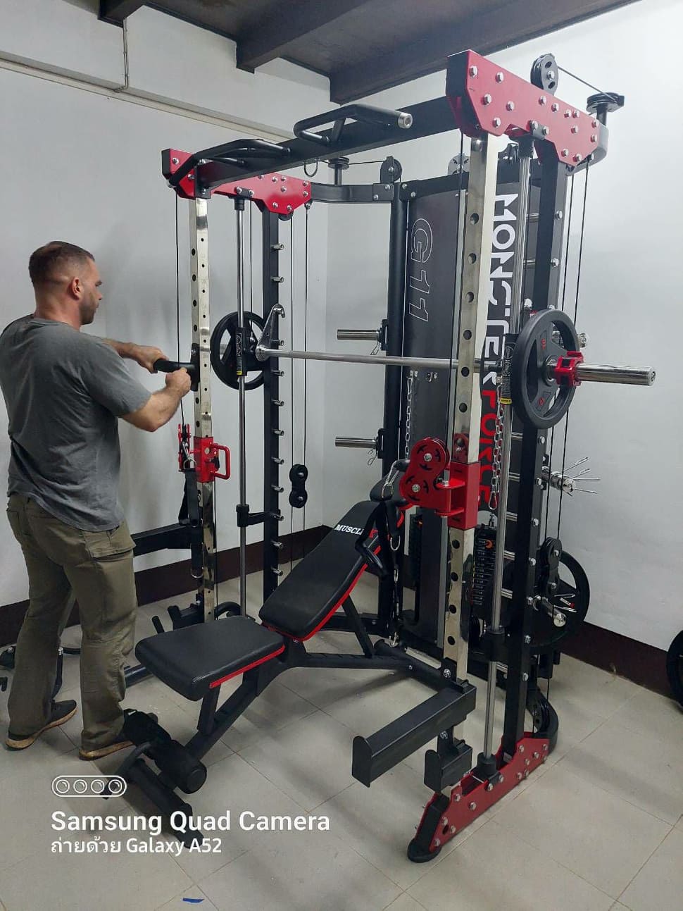 สมิทแมชชีน Smith Machine Monster Force G11+ม้านั่ง204+แผ่นน้ำหนัก 50 kg