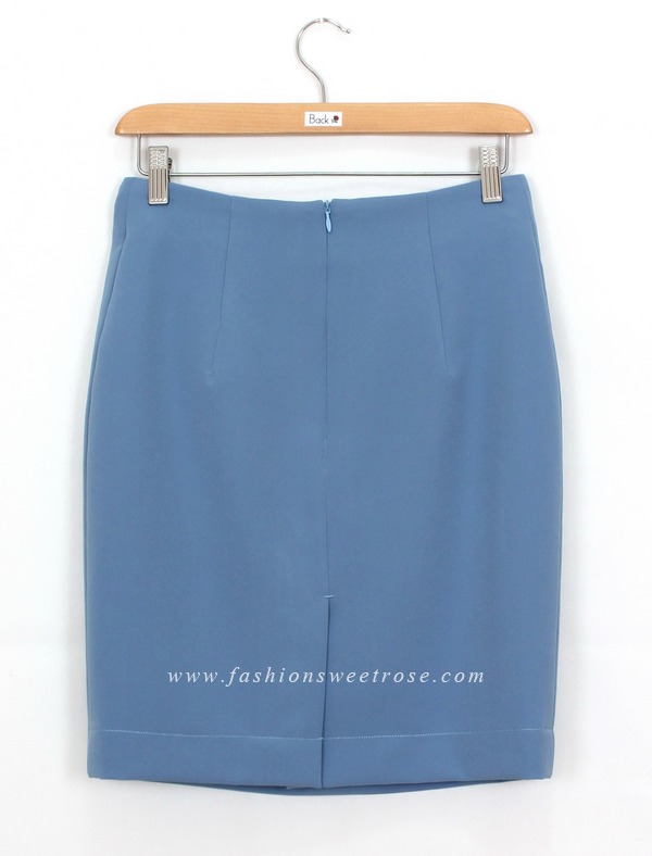 SK-403 กระโปรงแฟชั่น&ทำงาน ทรงดินสอ ผ้า GALAXY สีฟ้า