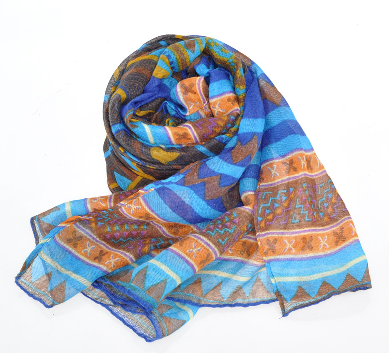 ผ้าพันคอ/คลุมไหล่ Polyester พิมพ์ลาย ขนาด 180cmx110cm(70-7/8"x43-1/4") 1 ชิ้น