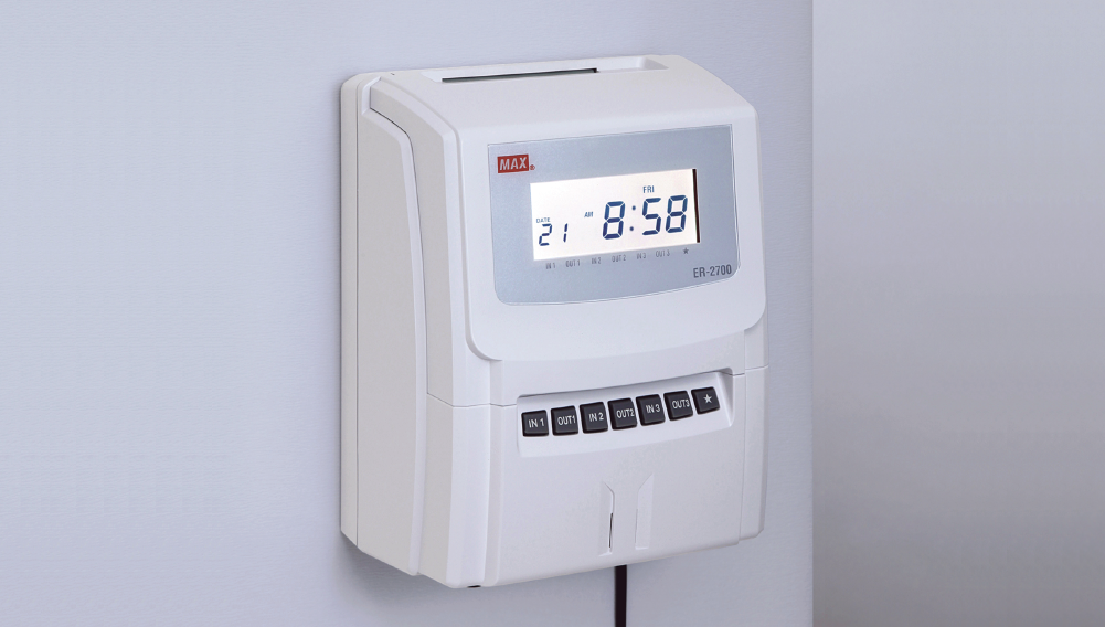 เครื่องตอกบัตรอิเล็กทรอนิกส์ แม็กซ์ ER-2700C รับประกันเครื่อง 1 ปี