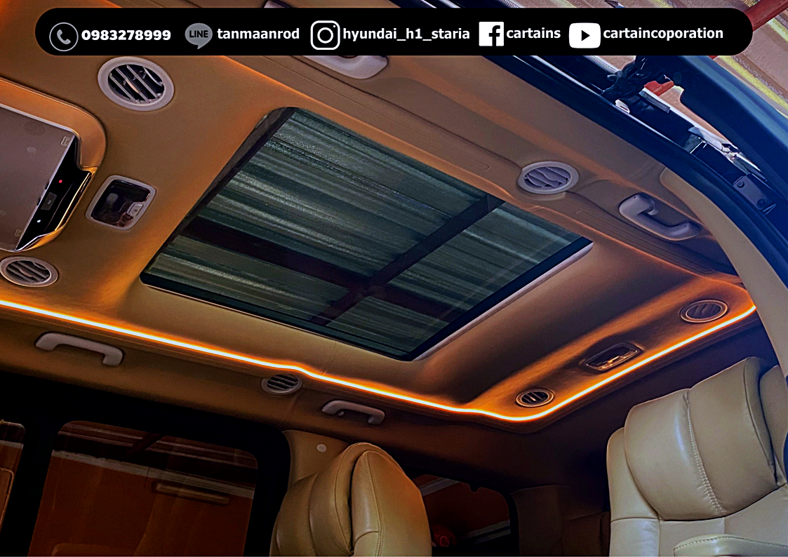 HYUNDAI Staria Premium คุณแบงค์ สุโขทัย [ทั้งคัน เบาะ vip + ปูพื้น + หลังคา + แดมป์ + จอเพดาน + เปลี่ยนสีถายใน] -0004