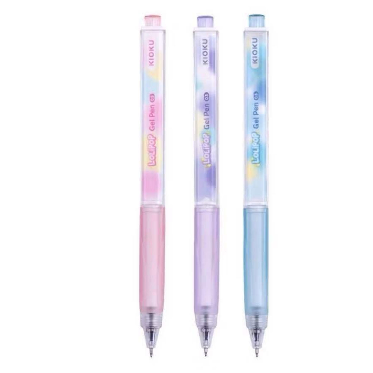 ปากกาเจล KIOKU รุ่น LOLIPOP gel pen หัว 0.5 มม. หมึกสีน้ำเงิน ด้ามทรงสี่เหลี่ยม