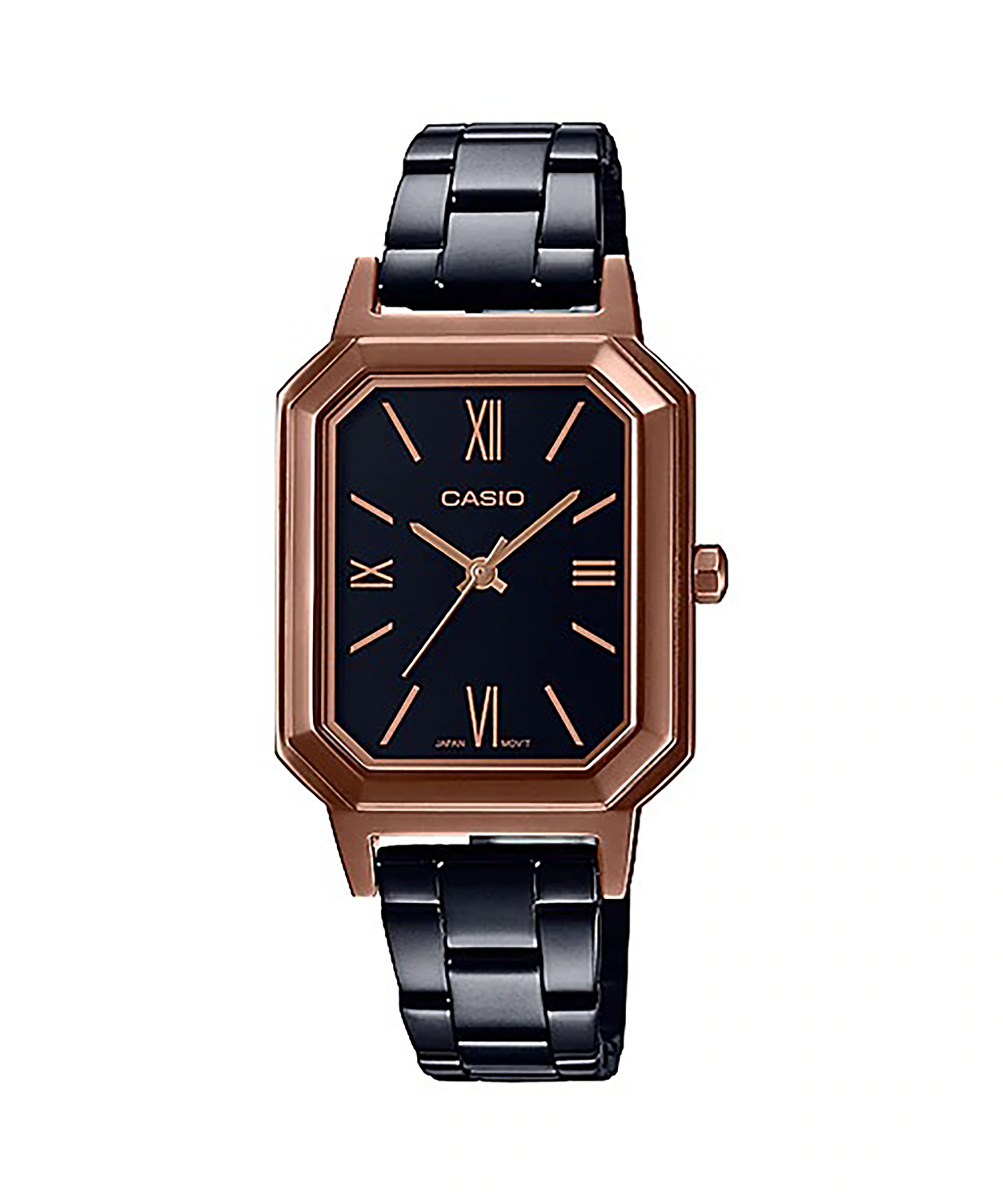 CASIO Standard รุ่น LTP-E168RB-1BDF สีดำ โรสโกลด์ สวยมาก สายสแตนเลส สินค้าใหม่ ของแท้ รับประกันศูนย์ CMG