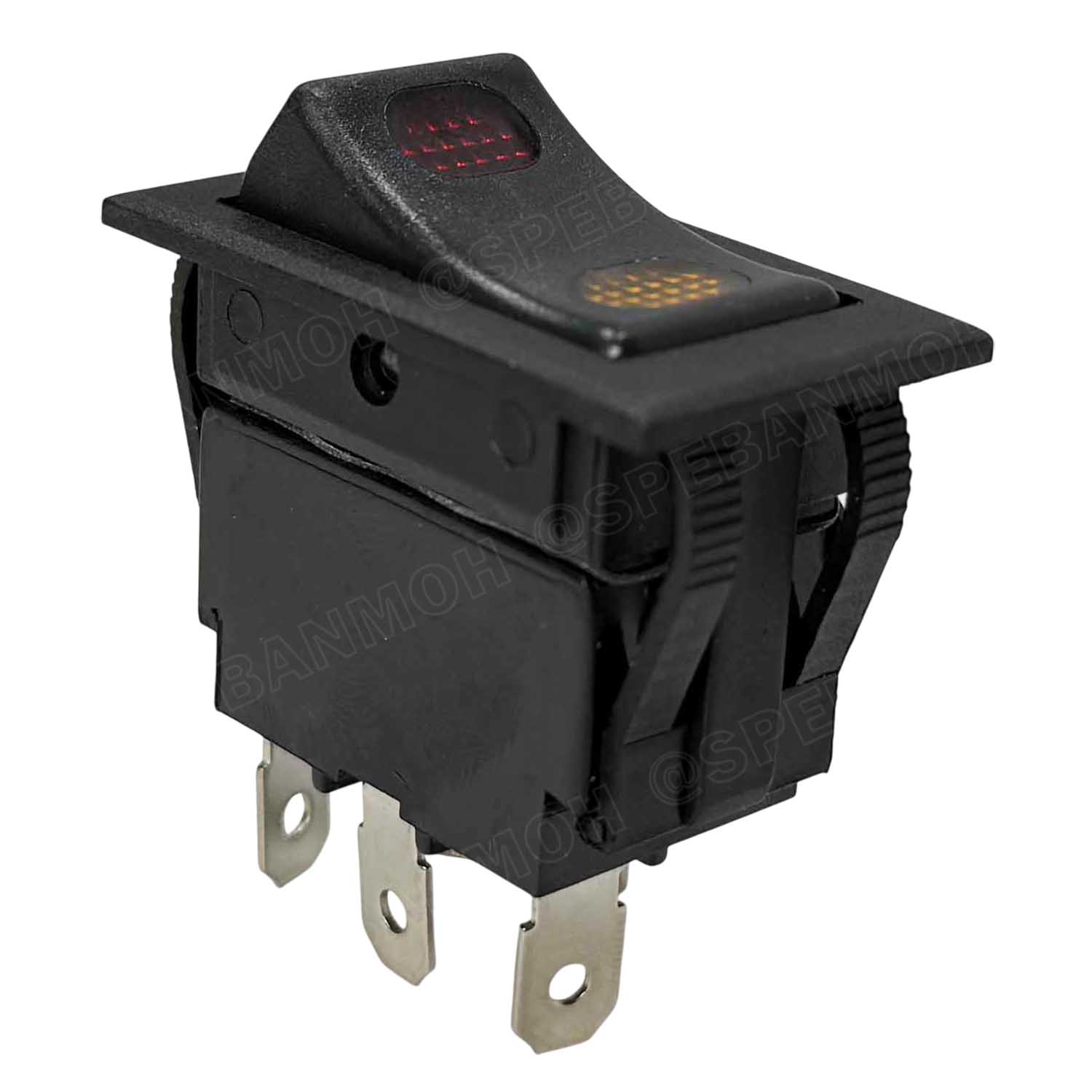 [ 1 ชิ้น ] KCD2-7-103N สวิทช์กระดก ON-OFF-ON ไฟจุด 12VDC 20A 24VDC 10A DC Rocker Switch Automotive Switch สวิทช์รถยนต์ สวิทช์ไฟ สวิทช์ ล็อคค้าง เปิดปิดเปิด สวิทช์ฺดีซี มีไฟ Point Lamp