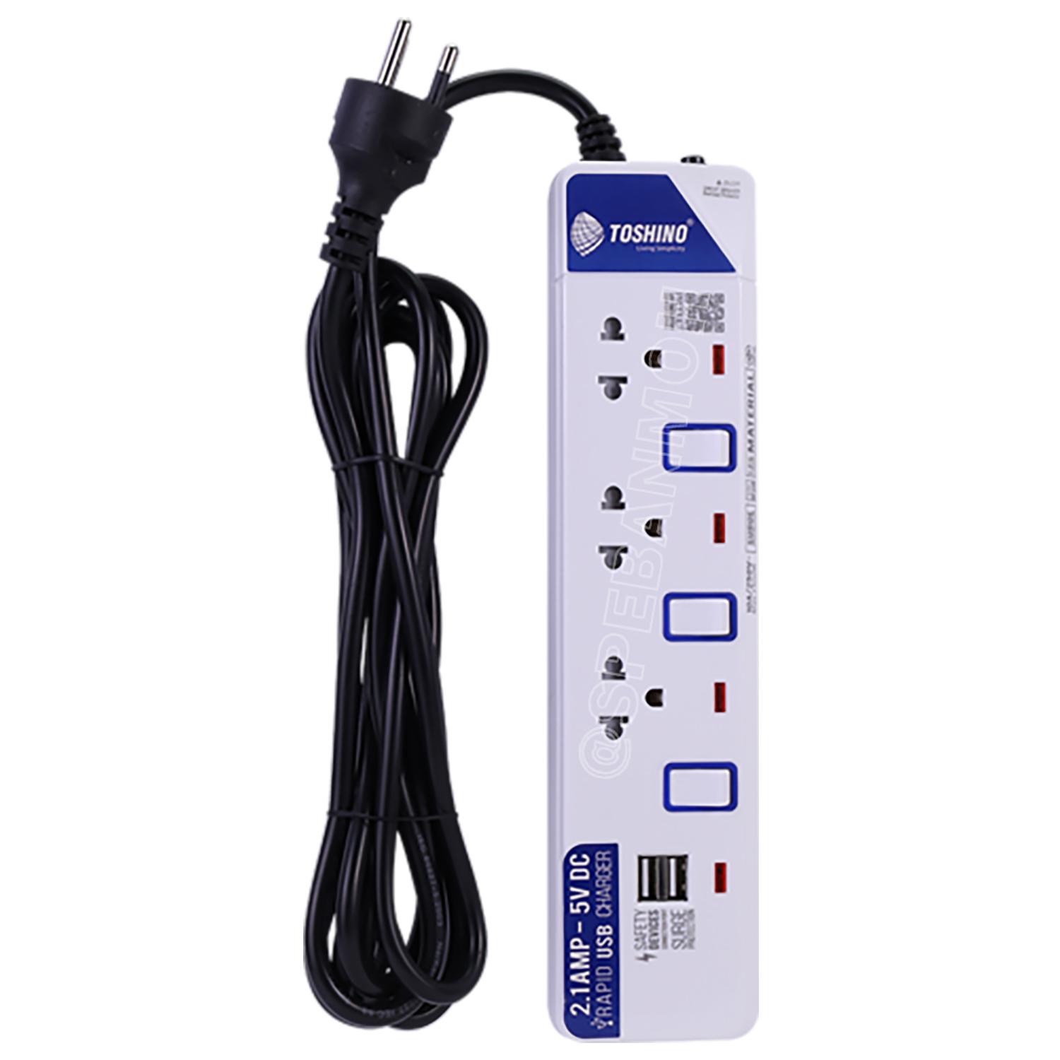 ปลั๊กพ่วง TOSHINO ET Series USB 2 Port USB 2.1A Series มาตรฐาน มอก. รางปลั๊กไฟ โตชิโน T-913USB ET-914USB ET-915USB 3เมตร ปลั๊กไฟ มอก. มีสวิทช์แยก ปลั๊กไฟ 2 ช่อง 3 ช่อง 4 ช่อง 5 ช่อง 6 ช่อง รางปลั๊ก โตชิโน่ ปลั๊กไฟ โตชิโน ปลั๊กพ่วง มอก