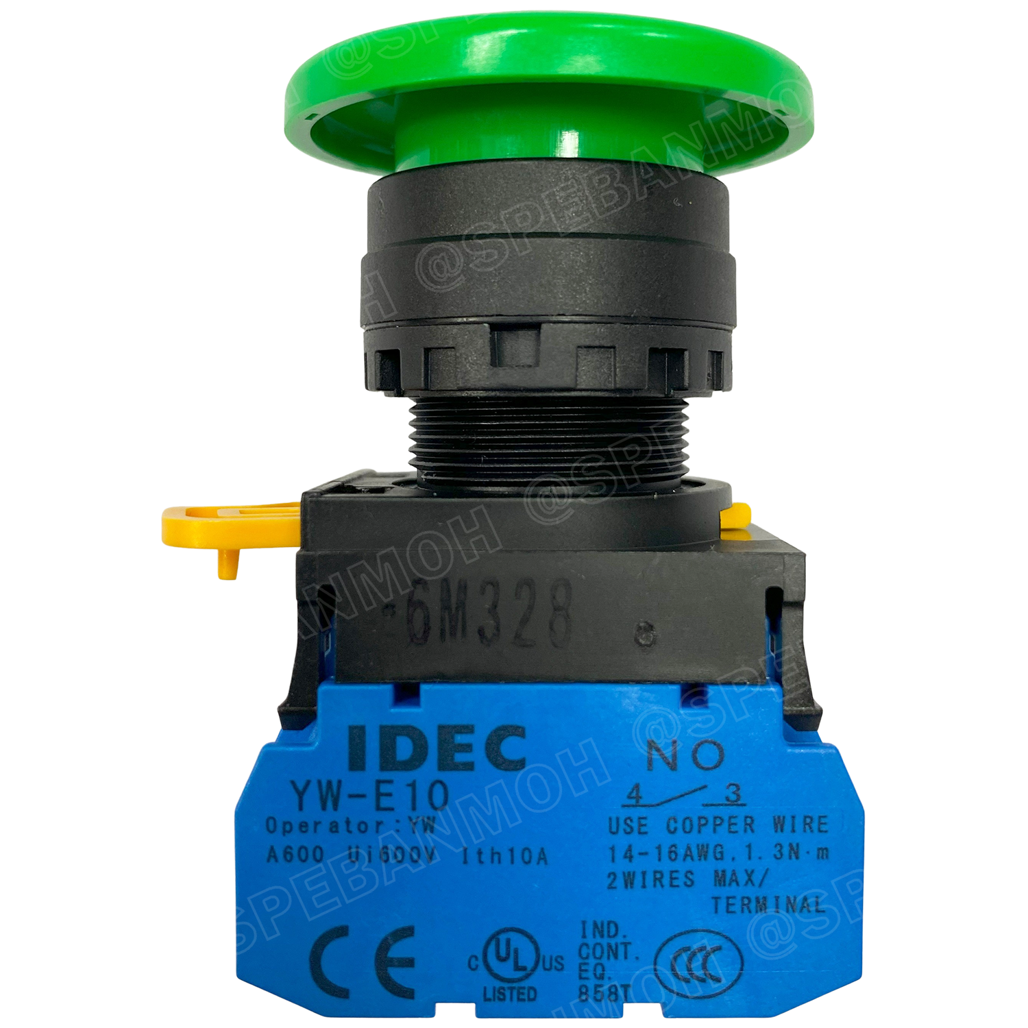 [ 1ชิ้น ] YW1B-M4E10 สวิทช์กดติดปล่อยดับ สีเขียว Green 1NO IDEC ไอเดค สวิทช์คอนโทรล 22mm Push Button Switch สวิทช์ไฟ กดเด้ง Momentary สวิทช์กด คอนแท็คเสริม NO สวิทช์ไฟฟ้า 22 มิล Control Switches สวิทช์หน้าตู้ 22มิล