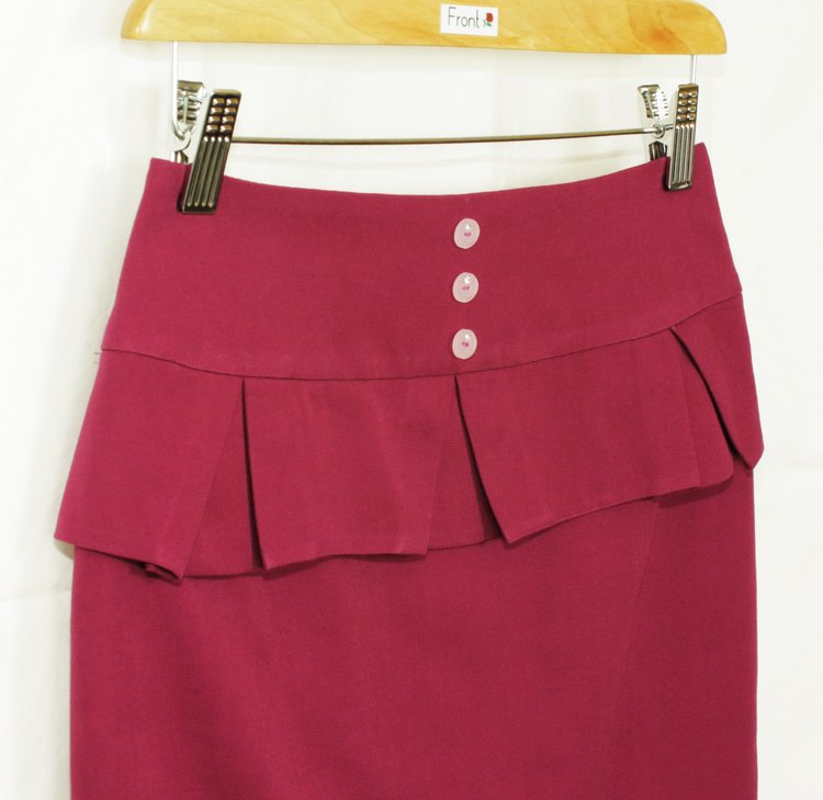 SK-165 กระโปรงแฟชั่น&ทำงาน ทรงสอบ ผ้าคอตต้อนญี่ปุ่นสีม่วง