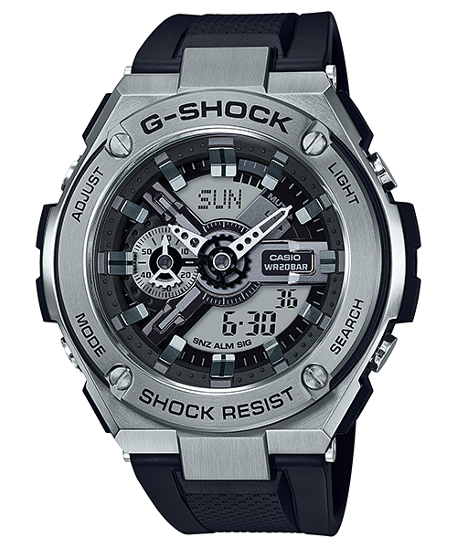 CASIO G-SHOCK รุ่น GST-410-1ADR สีเงิน ดำ สินค้าของเเท้ รับประกันศูนย์ CMG 1 ปี