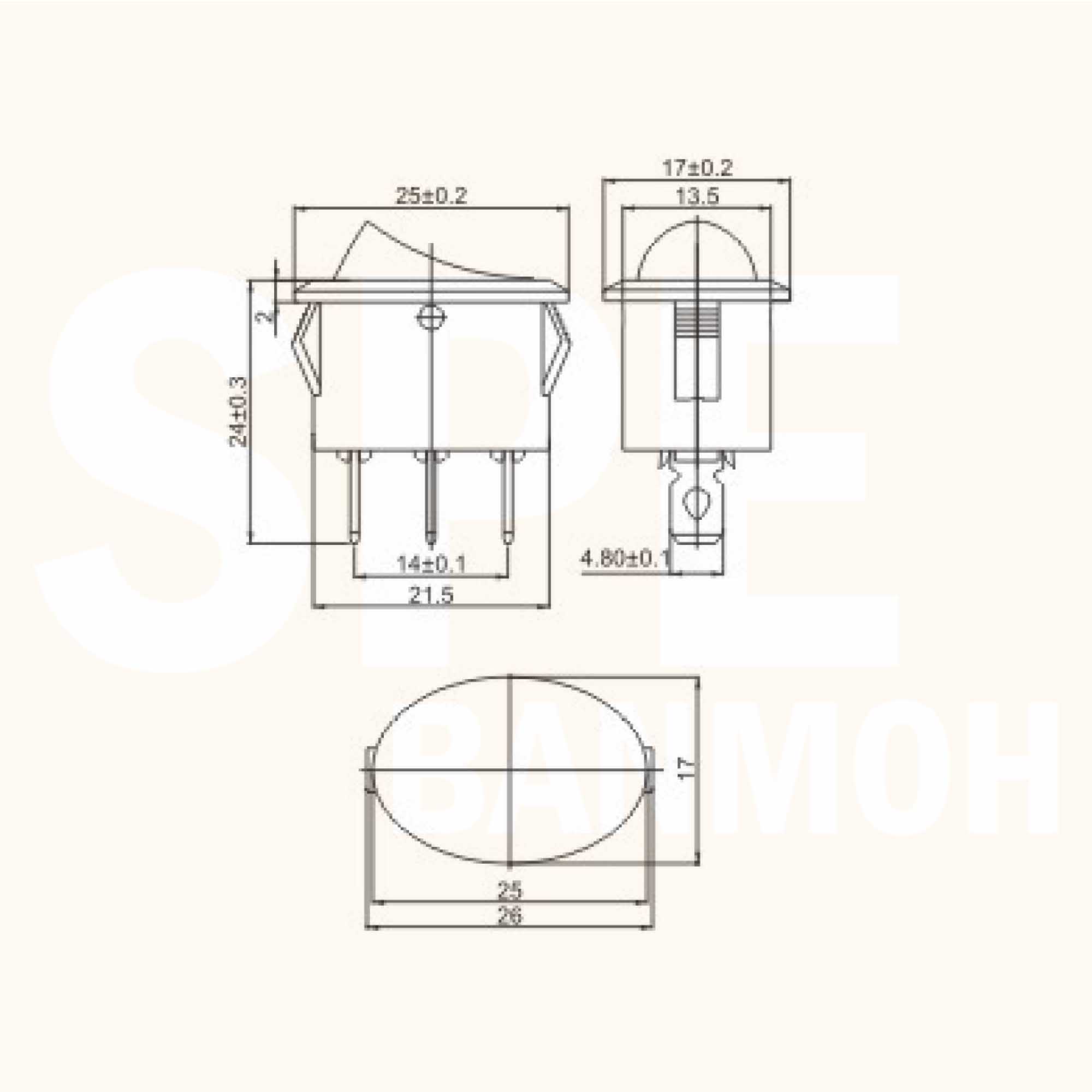 [ 5 ชิ้น ] KCD1-115-101 สวิทช์กระดก วงรี 2ขา ดำ Black สวิทกระดกวงรี Ellipse KCD1 2ขา ON-OFF สวิทช์ KCD1 Elipse Rocker switch สวิทช์ กระดก วงรี KCD1-115-101 2 ขา ON OFF 6A 250V 2 Pin เปิด ปิด เปิด 2Pin ON OFF สวิทกระดกวงรี สวิทช์ กระดกวงรี สวิทวงรี KCD1 สว