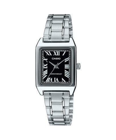 CASIO Standard รุ่น LTP-V007D-1BUDF สีเงิน หน้าจอดำ เลขโรมัน สินค้าของเเท้ รับประกันศูนย์ CMG