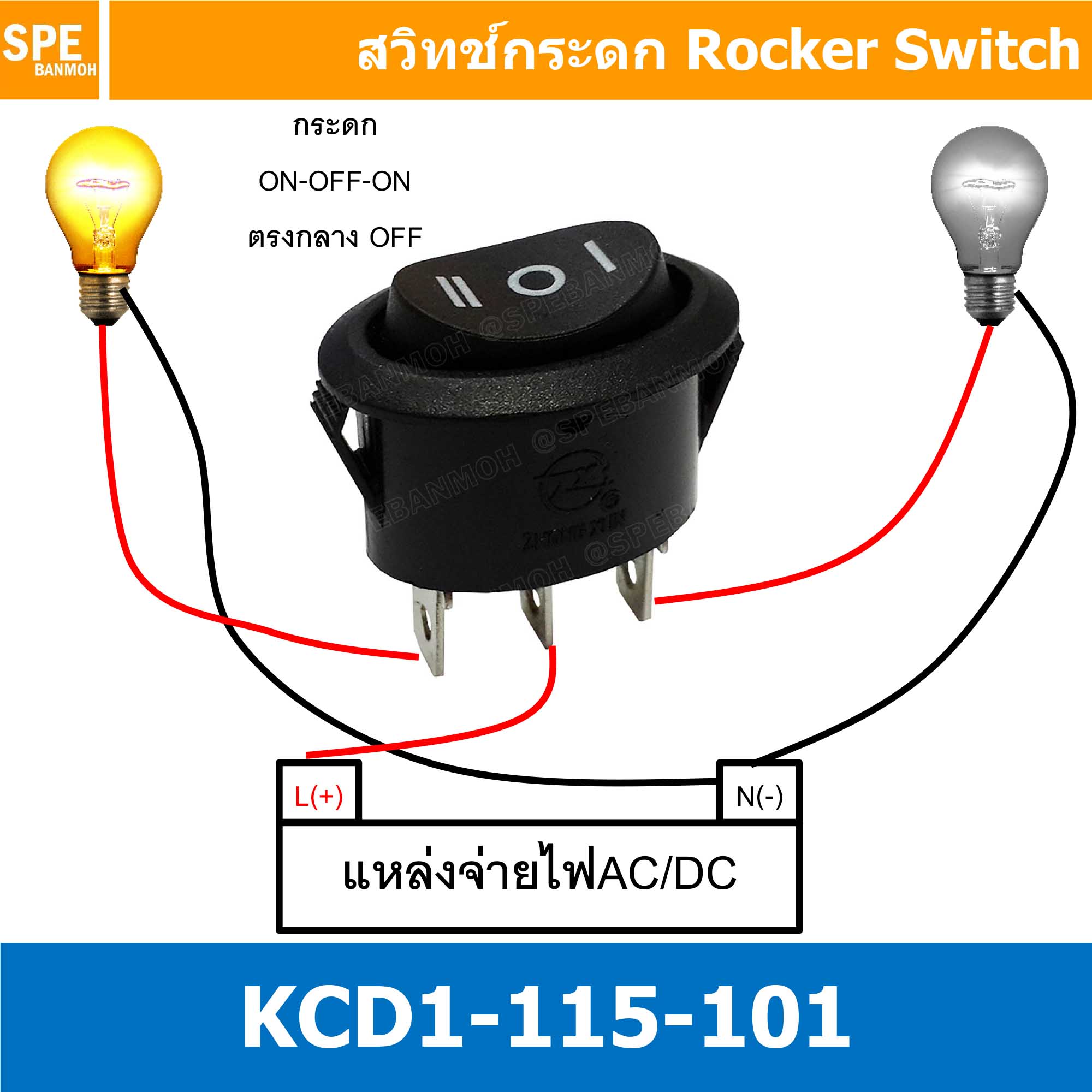 [ 5ชิ้น ] KCD1-115-103 สวิทช์กระดก วงรี 3ขา ดำ Black สวิทกระดกวงรี Ellipse KCD1 3ขา ON-OFF-ON สวิทช์ KCD1 Elipse Rocker switch สวิทช์ กระดก วงรี KCD1-115-103 2 ขา ON OFF ON 6A 250V 3 Pin เปิด ปิด เปิด 3Pin ON OFF ON สวิทกระดกวงรี สวิทช์ กระดกวงรี สวิทวงรี