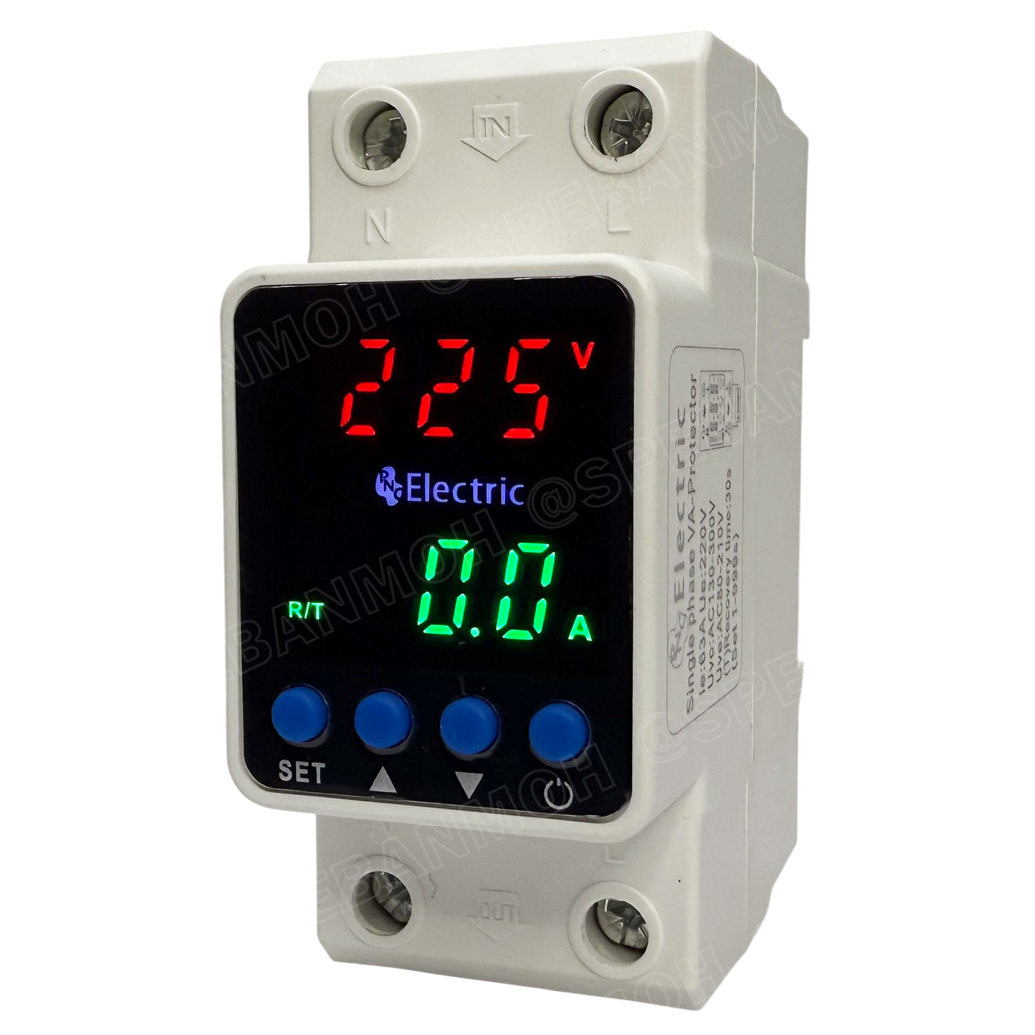 [ 1 ชิ้น ] NP8-VA อุปกรณ์ป้องกันแรงดันตก แรงดันเกิน กระแสเกิน Adjustable Voltage And Current Protectorโอเวอร์โหลด ป้องกันแรงดันเกิน Intelligent Over Under Voltage Protector Over Current Load Protector เฟสโพรเทคชั่น VA Protector