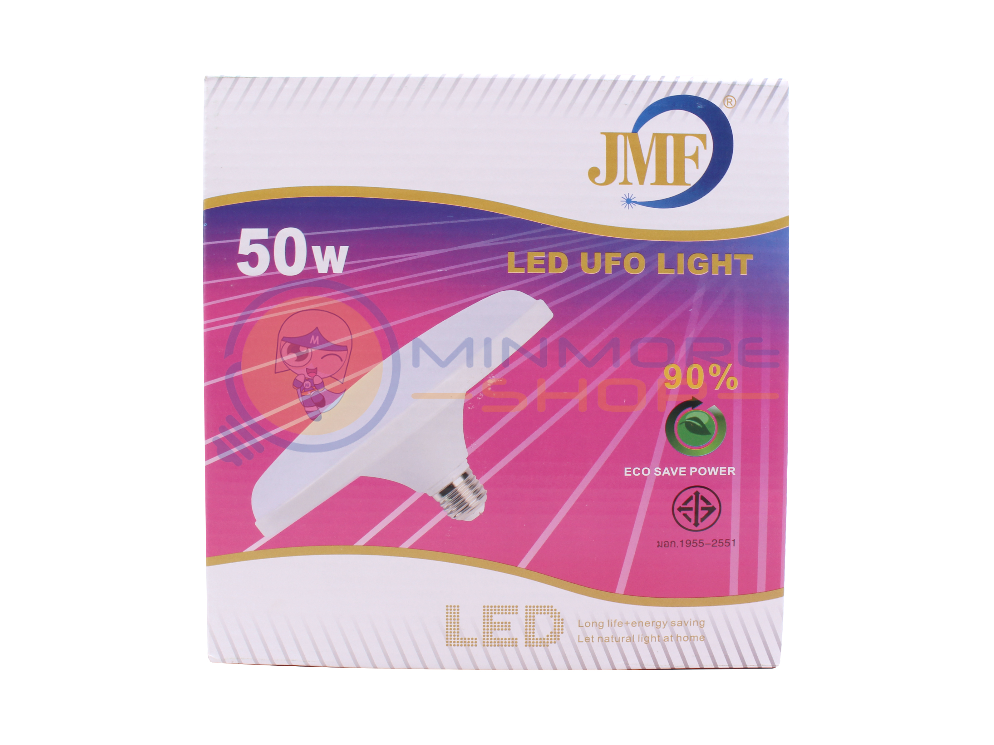 โคมไฟ LED ทรงจานบิน 50w แสง DAYLIGHT/WARMWHITE ขั้ว E27 JMF