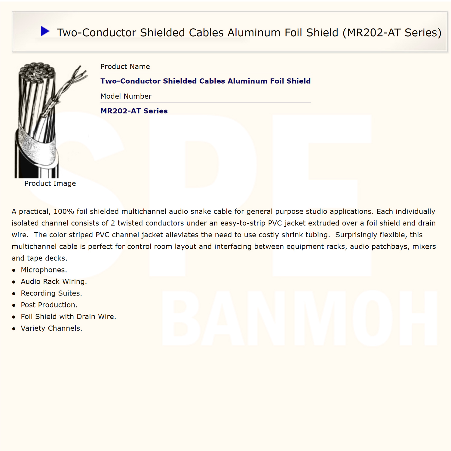 [ 1เมตร ] MR202-2AT สายสัญญาณมิกเซอร์ 2CH Multi Pair 2Pair CANARE Two-Conductor Shielded Cables Aluminum Foil Shield สายมัลติคอร์ เครื่องเสียง CANARE Precision Bandwidth Balance สายออดิโอ สายมัลติคอร์เสียง สายสัญญาณแบบ Balance สายมิกเซอร์ Made in Japan