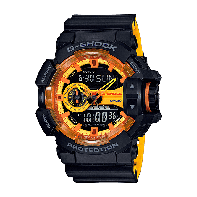 CASIO G-SHOCK รุ่น GA-400BY-1ADR สีดำ เหลือง สายทูโทน สินค้าของเเท้ รับประกันศูนย์ CMG 1ปี