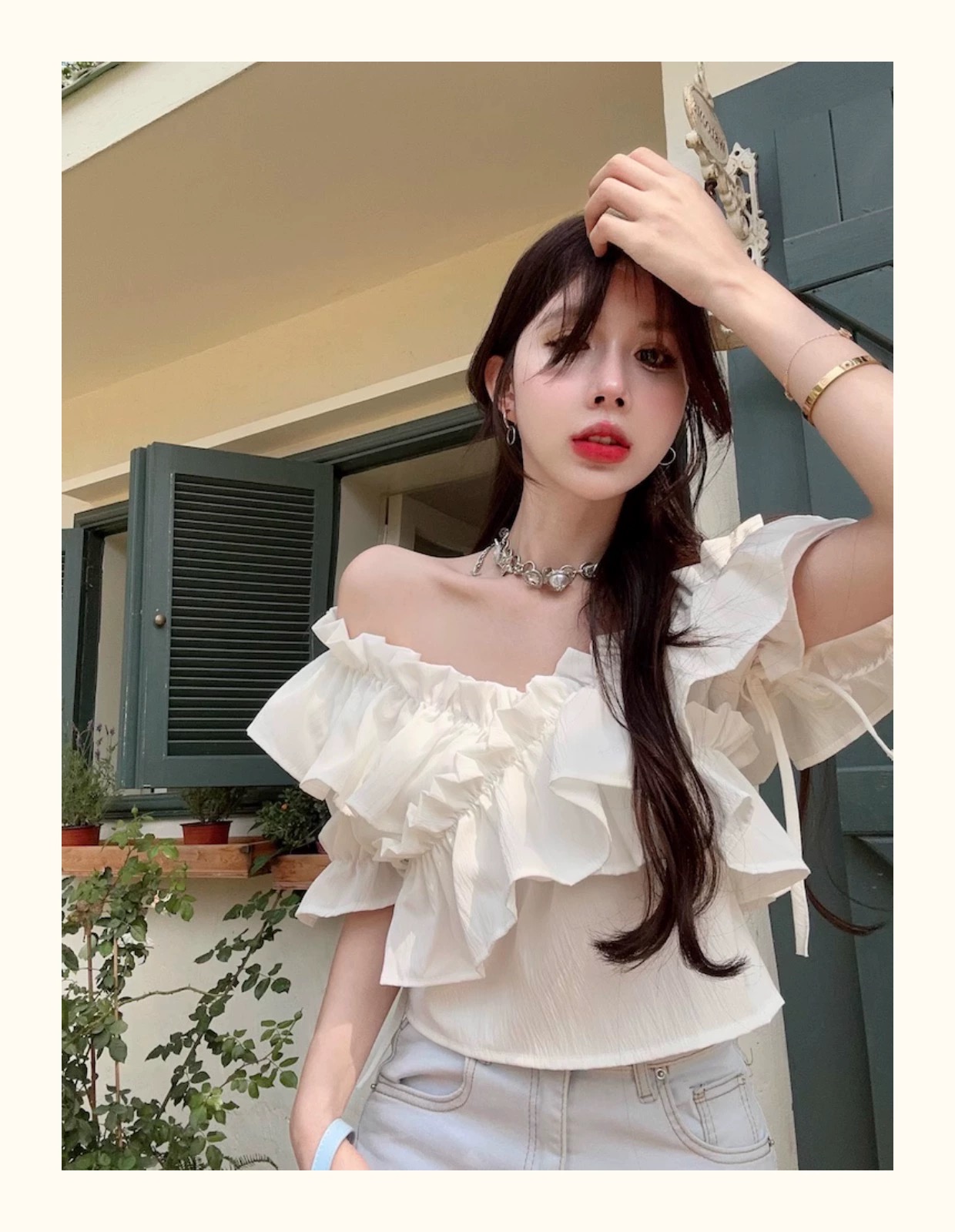 Summe blouse เบาส์แขนสั้น แขนจั้มพ์