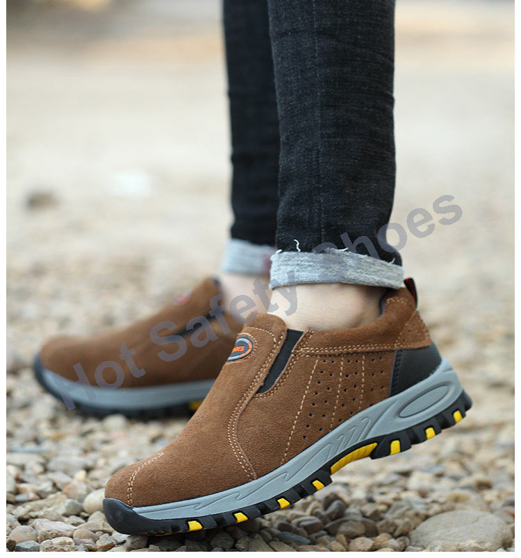 HOT STAR NO.12 รองเท้าเซฟตี้ รองเท้าหัวเหล็ก รองเท้าเซฟตี้หนังแท้ รองเท้านิรภัย ดีไซส์สวย ทันสมัย ระบายอากาศดี พื้นยาง กันลื่น เหมาะชายและหญิง