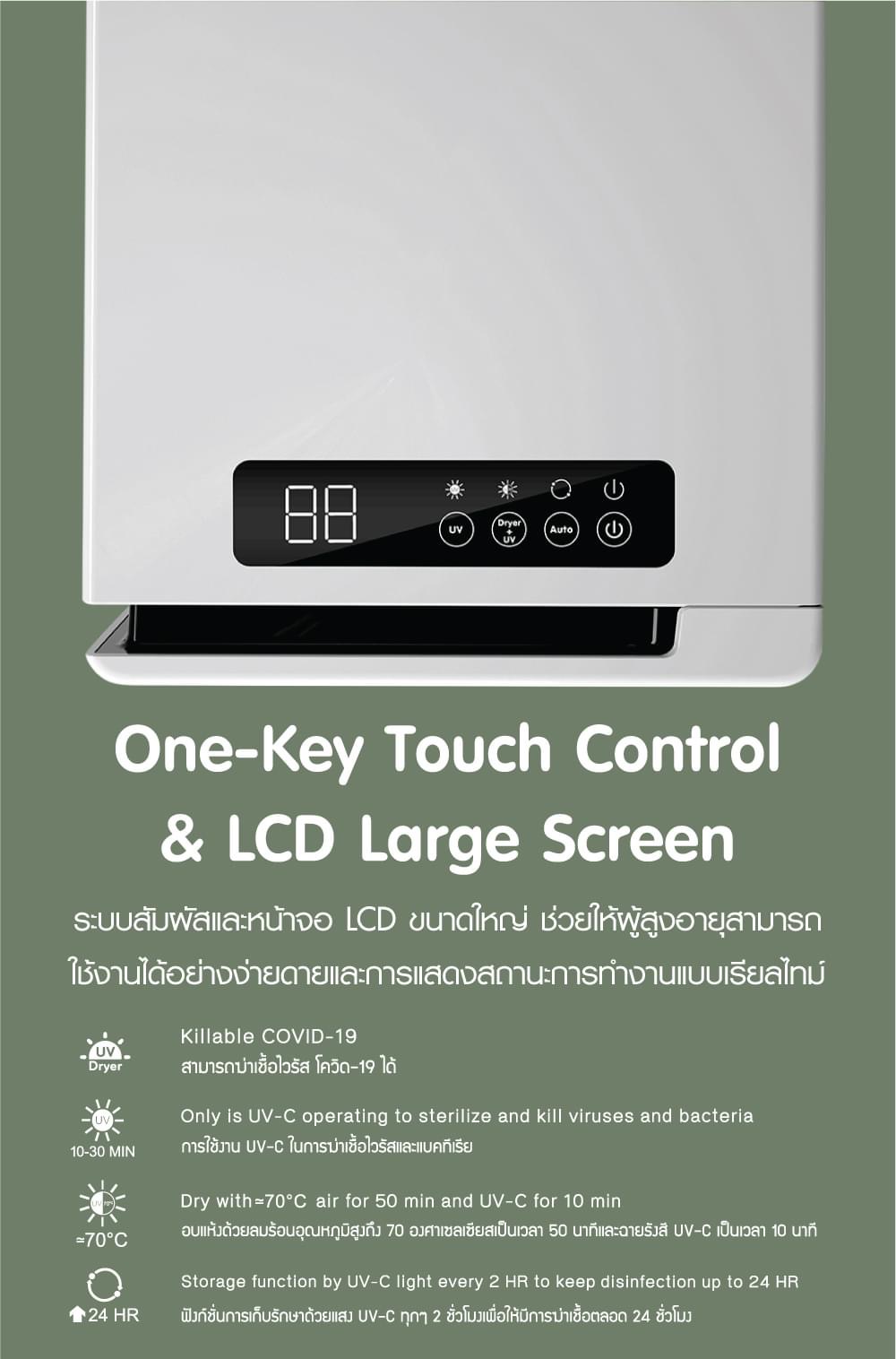 Camera ตู้อบฆ่าเชื้อ UV-C พร้อมอบลมร้อน รับประกัน 3 ปี