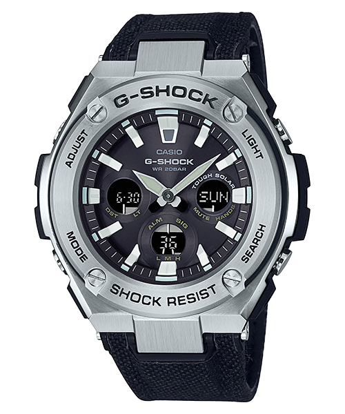 CASIO G-SHOCK รุ่น GST-S330C-1ADR สีเงิน สายผ้า/หนังสีดำ สินค้าใหม่ ของแท้ รับประกันศูนย์ CMG