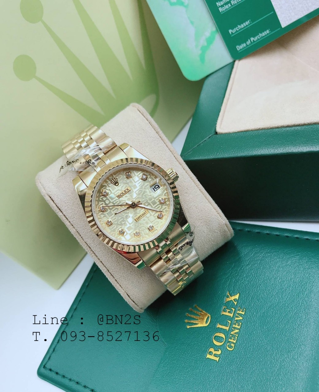 ROLEX DATEJUST Watch หน้าปัดกลม เรือนทอง 31 มม. มาพร้อมกล่องครบชุดตามรูป