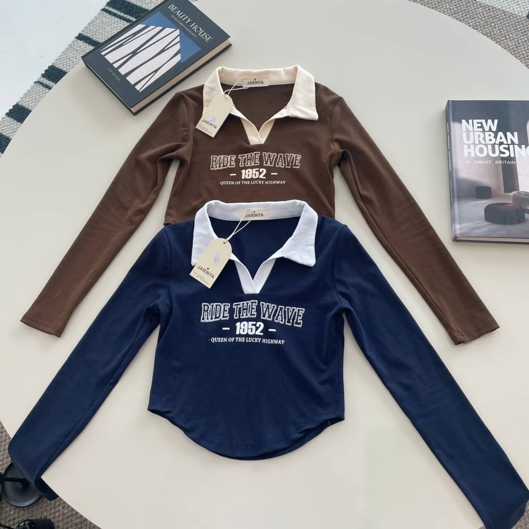 College tee 02 เสื้อยืดแขนยาว Y2K