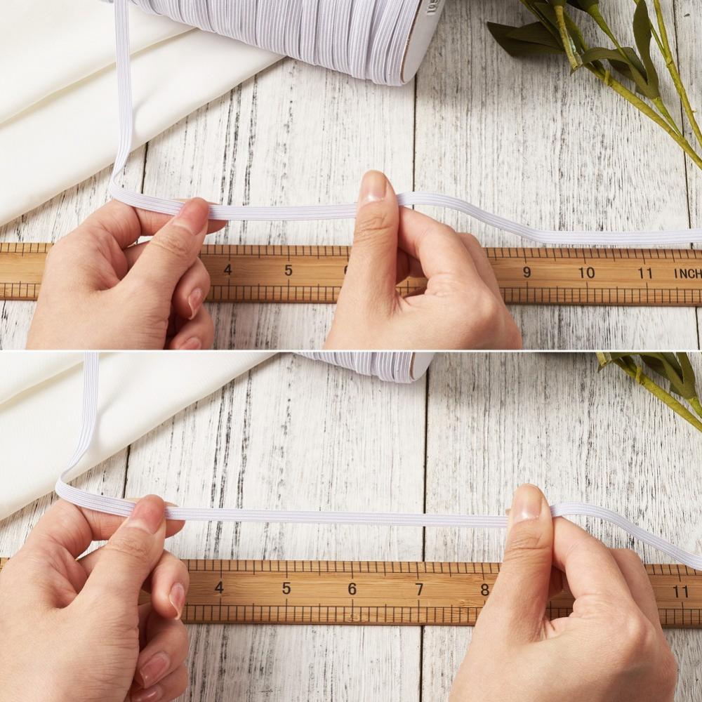 ยางยืด เส้นแบน สำหรับทำหน้ากากอนามัย ขนาด 6 มม. ยาว 10 เมตร