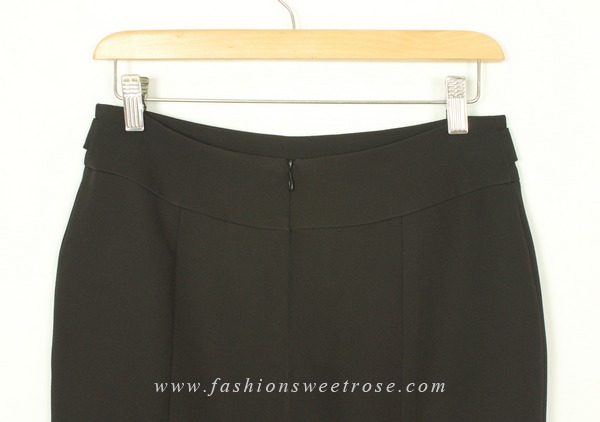 กระโปรงทรงสอบ ผ้า Double Twist สีดำ / SK-459