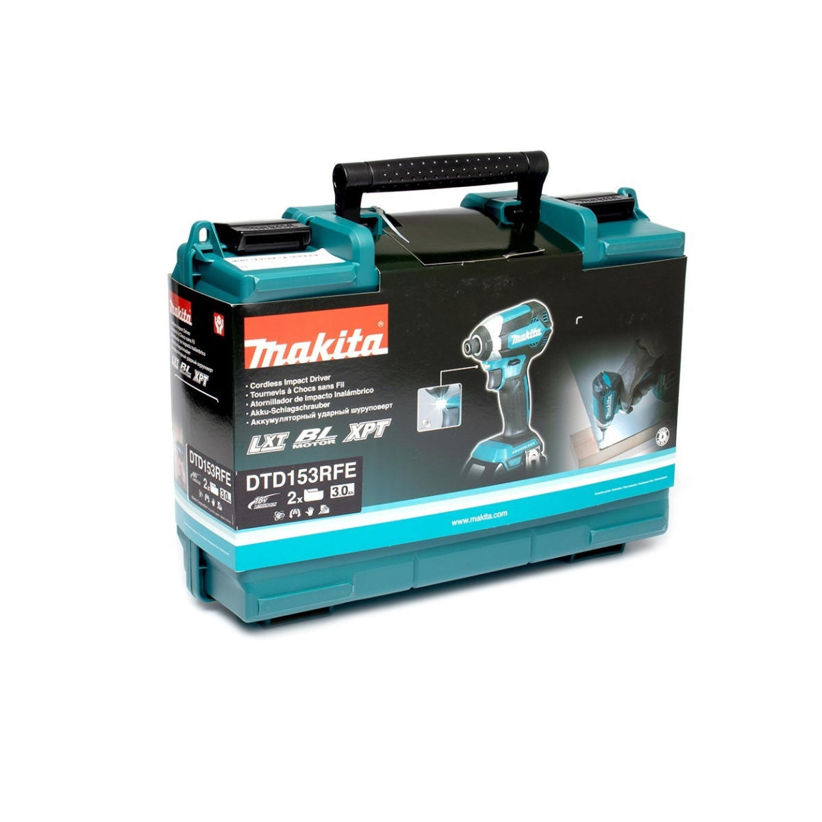 MAKITA ไขควงกระแทก ไร้สาย 18V. 1/4 นิ้ว รุ่น DTD153RFE แบต 3.0Ah.x2 แรงบิด 170 Nm. มอเตอร์ BL LXT