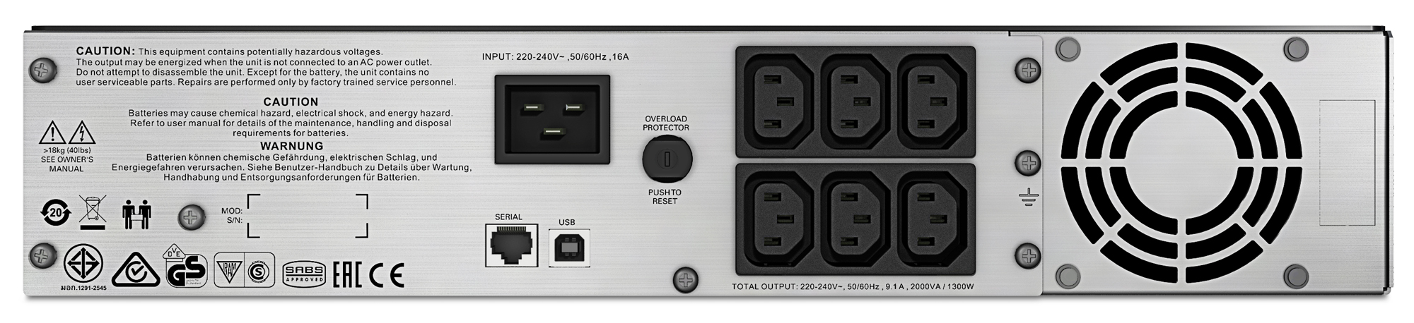 APC Smart-UPS C 2000VA LCD RM 2U 230V (SMC2000I-2U ) 3Y onsite 5x8