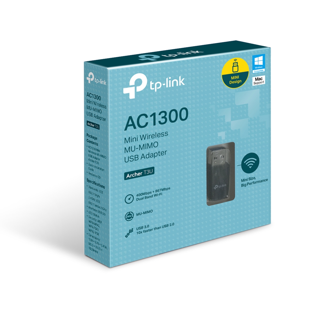 TP-LINK Archer T3U AC1300 Mini Wireless MU-MIMO USB Adapter ประกันศูนย์ไทย