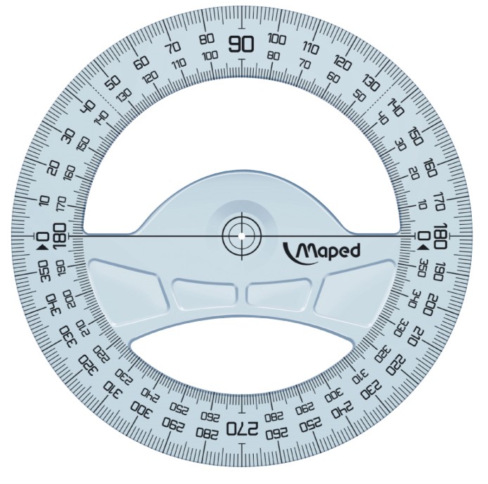 ไม้โปร โปรแทรกเตอร์ วงกลม เทมเพลตวงกลม 360 องศา 12 cm. Maped