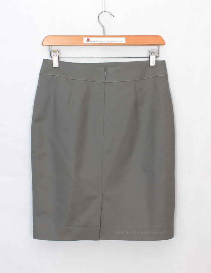 SK-488 กระโปรงทรงสอบ ผ้าคอตต้อนญี่ปุ่นเนื้อสเปนเดกสีเทา