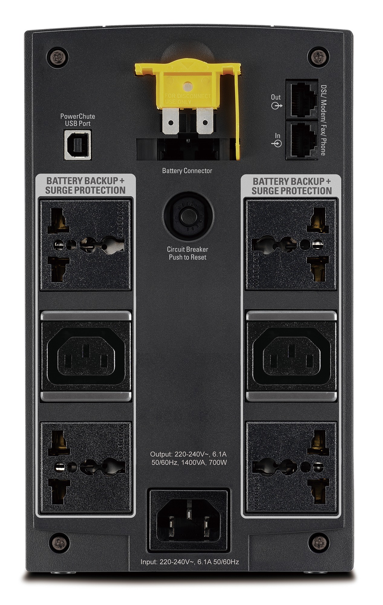 APC Back-UPS 1400VA, 230V, AVR (BX1400U-MS) รับประกันสินค้าศูนย์ไทย 2 ปี