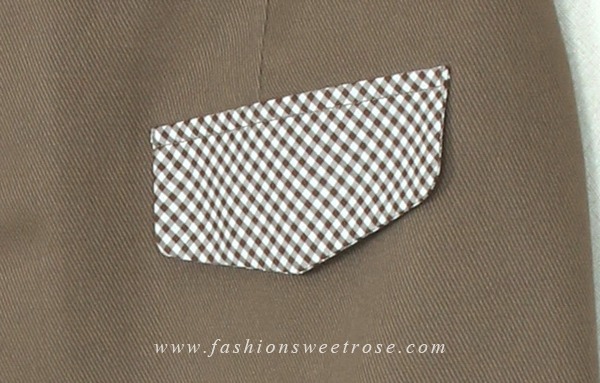 SK-310 กระโปรงแฟชั่น&ทำงาน ทรงสอบ ผ้า Cotton Japan สีน้ำตาล มีกระเป๋าหน้า 2 ข้าง