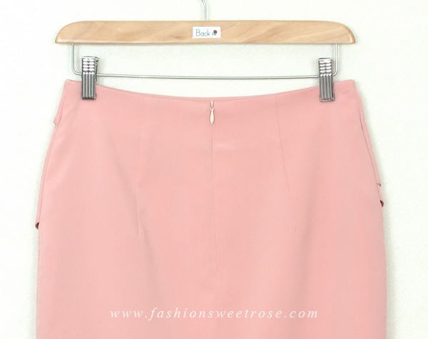 SK-294 กระโปรงแฟชั่น&ทำงาน ทรงสอบ ผ้าไหมอิตาลีสีชมพู Peach Pink