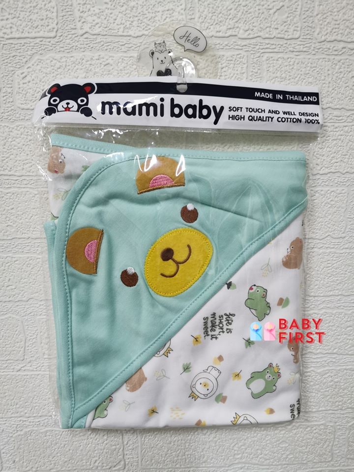 ผ้าห่อตัวและห่มตัว เนื้อคอตตอน100% 30*30นิ้ว