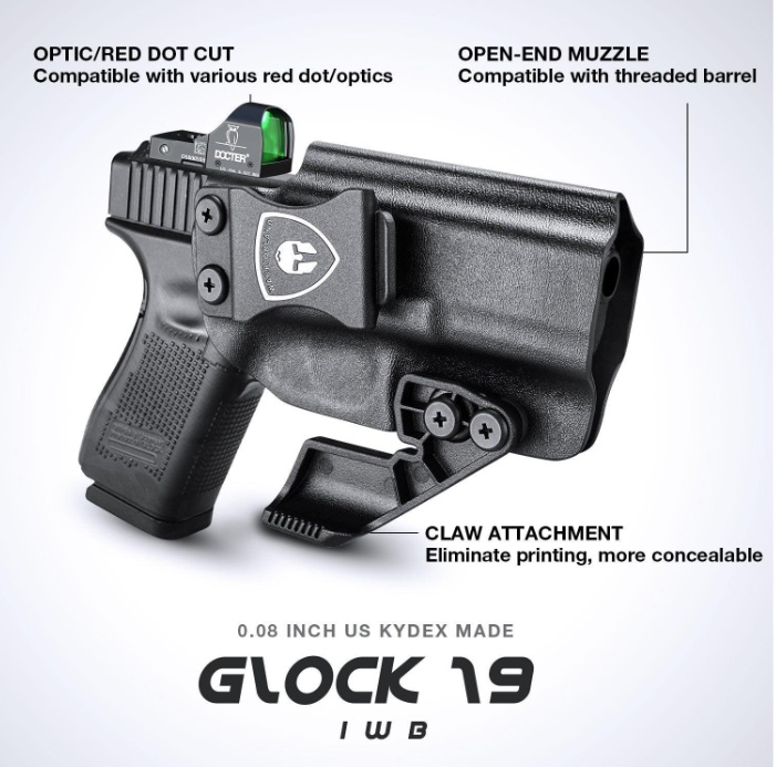 ซองพกใน Glock17/19/19X/44/45 Gen(1-5) & Glock 23/32 Gen(3-4) holster with Claw Red Dot Optics Cut Trigger Guard Holsters for Fat Guys | WARRIORLAND ส่งจากประเทศไทย